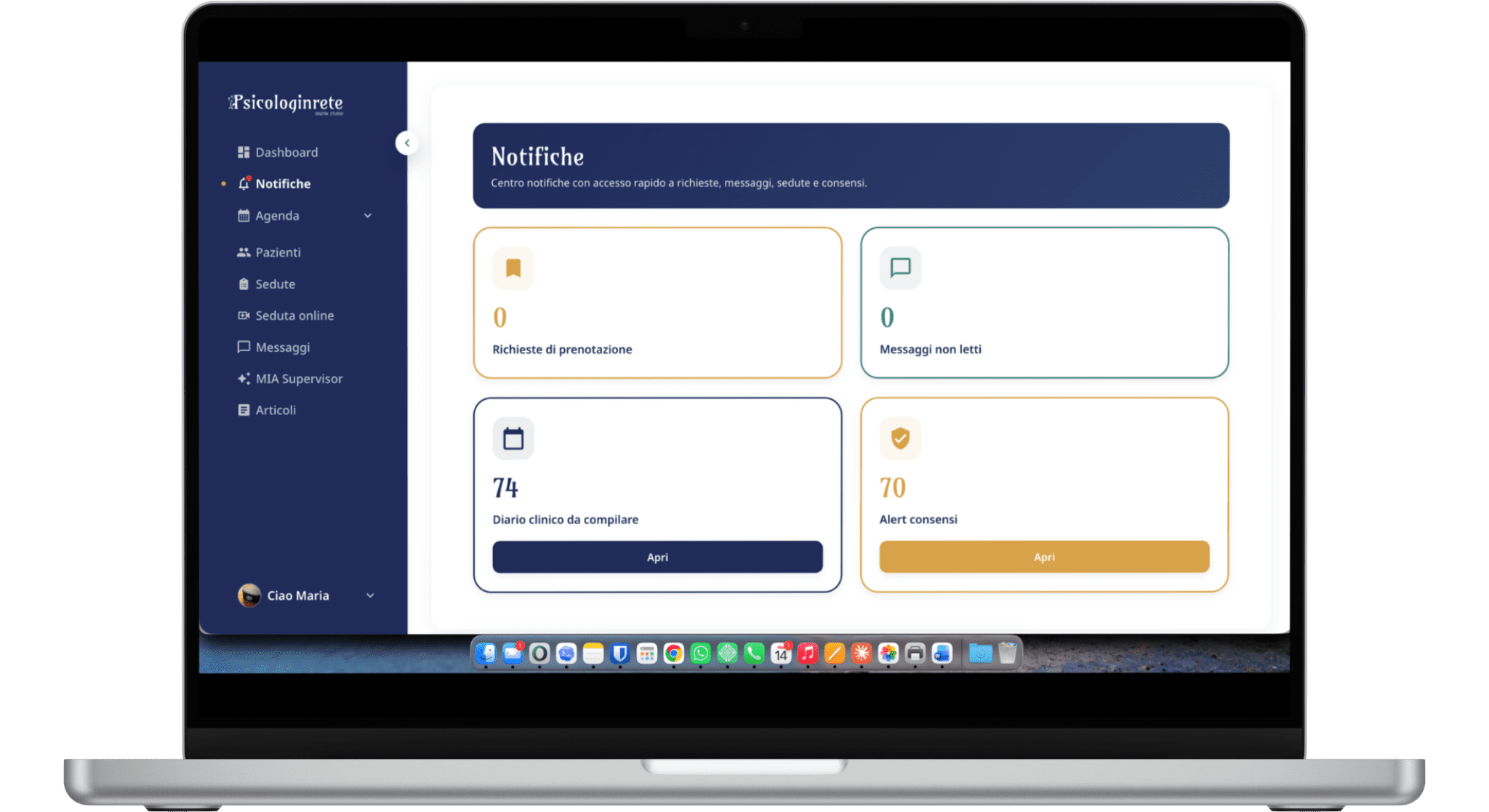 Psicologinrete - Dashboard notifiche Psicologinrete - Dashboard notifiche